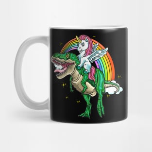 Unicorn Rides On T-Rex Funny Kids Men Gift Mug